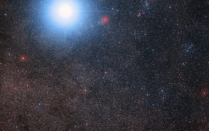 The sky around Alpha Centauri and Proxima Centauri