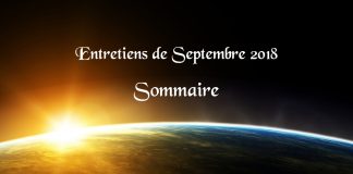 Entretiens de Septembre 2018 – SOMMAIRE