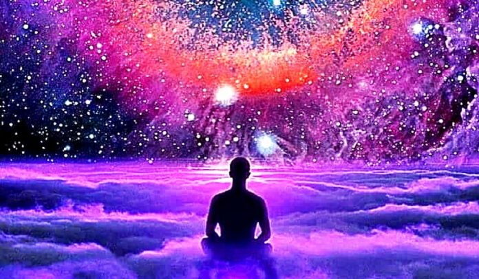 homme nuages univers